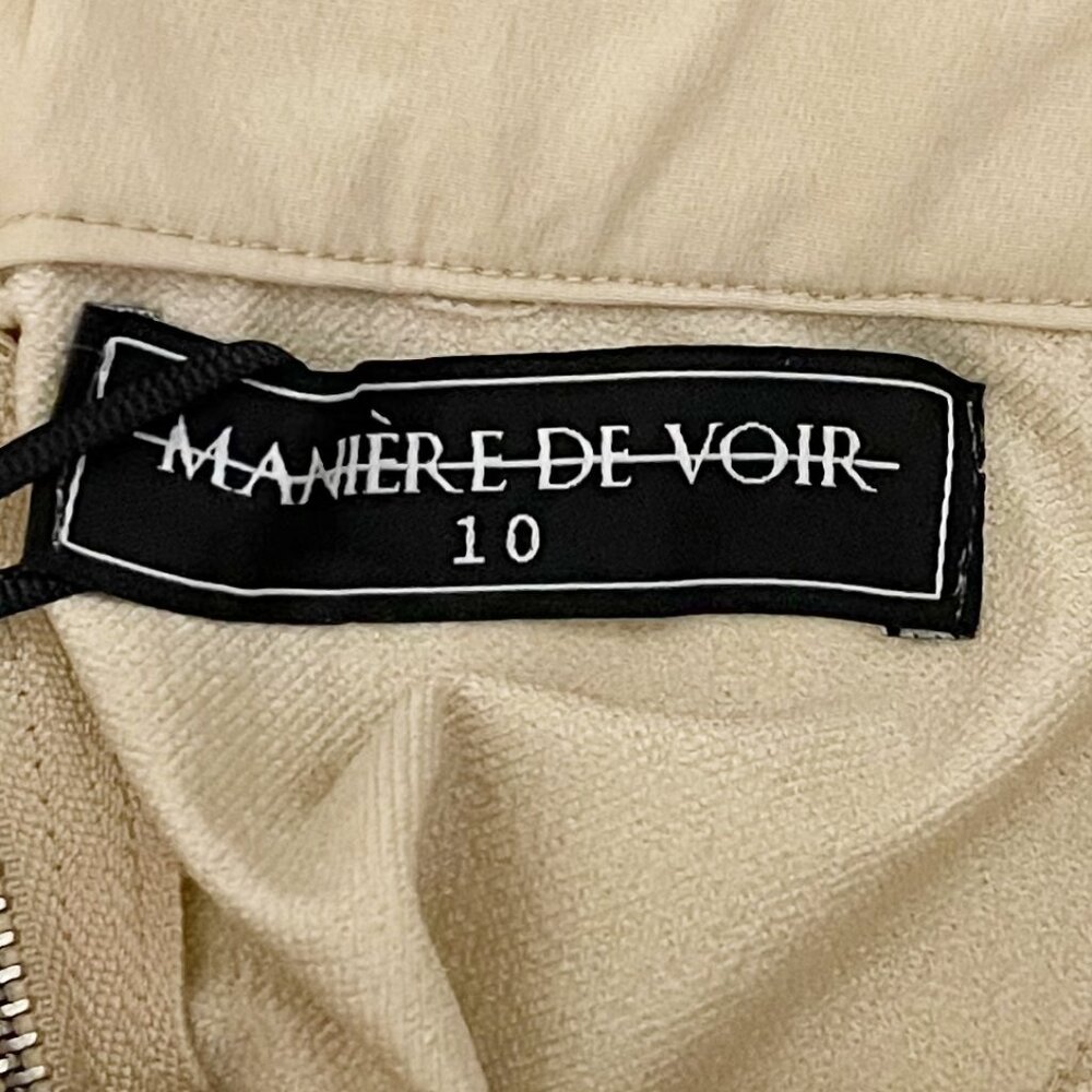 Maniere De Voir Size 10 Long Sleeve Beige Technical Corset Top NEW WITH TAGS - Picture 4 of 6